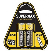 Элемент питания LR6  AA 1,5V BL2 (блистер по 2шт) SuperMax