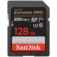   SanDisk Extreme Pro SDXC UHS-I U3 V30 128Gb (200/90 MB/s)